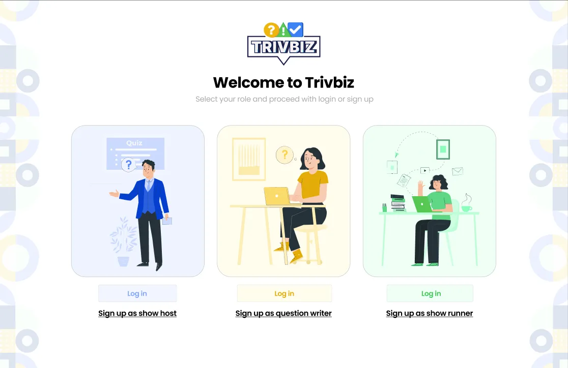 Host Control Room interface with live timers, scoring, and show pack controls for trivia broadcasts.