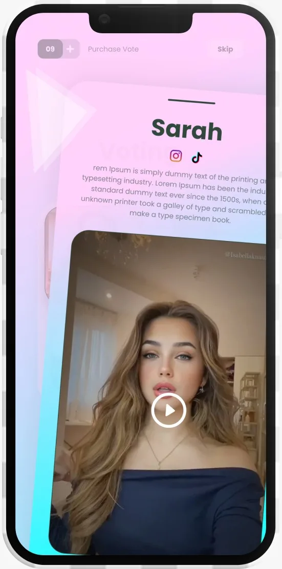 UpNext creator profile design highlighting milestones, rewards, and shop items.